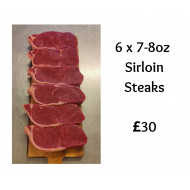  6 x 7-8oz Sirloin Steaks