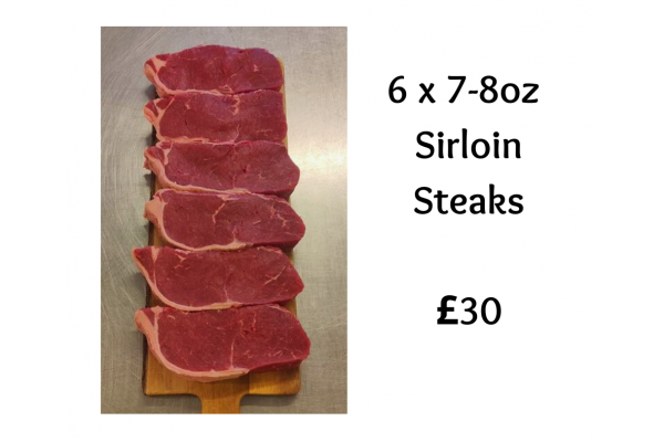  6 x 7-8oz Sirloin Steaks