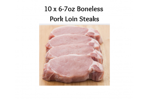 10 X 6oz Boneless Pork Loin Steaks