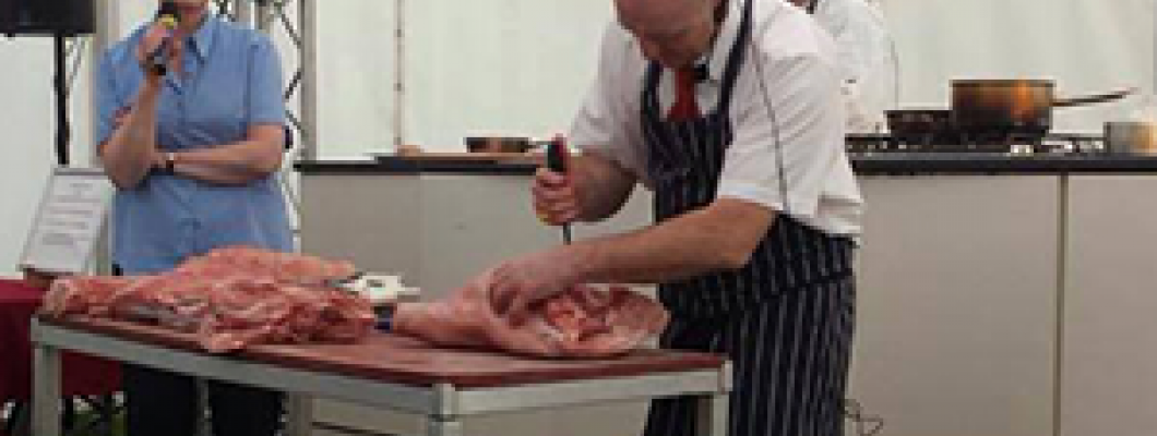 Butchery demonstration at Monmouthshire Food Festival