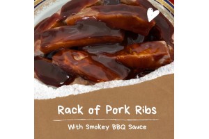 Slowcooked Rack of Ribs with accompanying  BBQ sauce